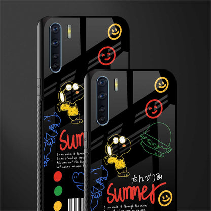summer motivation glass case for oppo f15 image-2