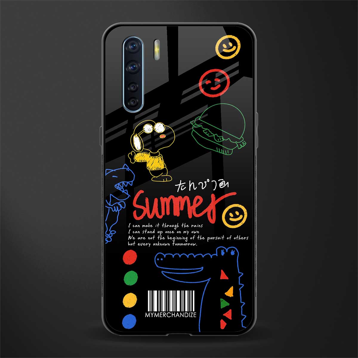 summer motivation glass case for oppo f15 image