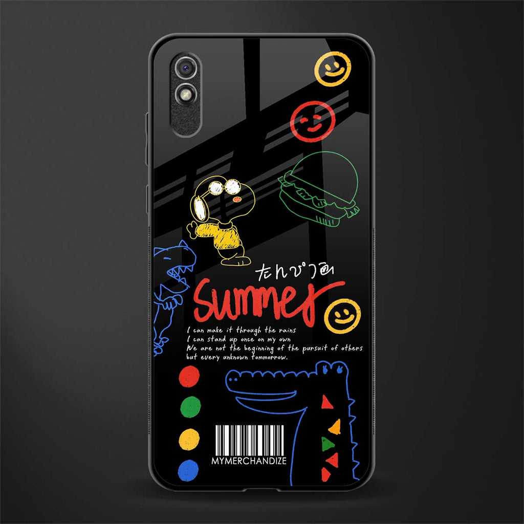 summer motivation glass case for redmi 9i image