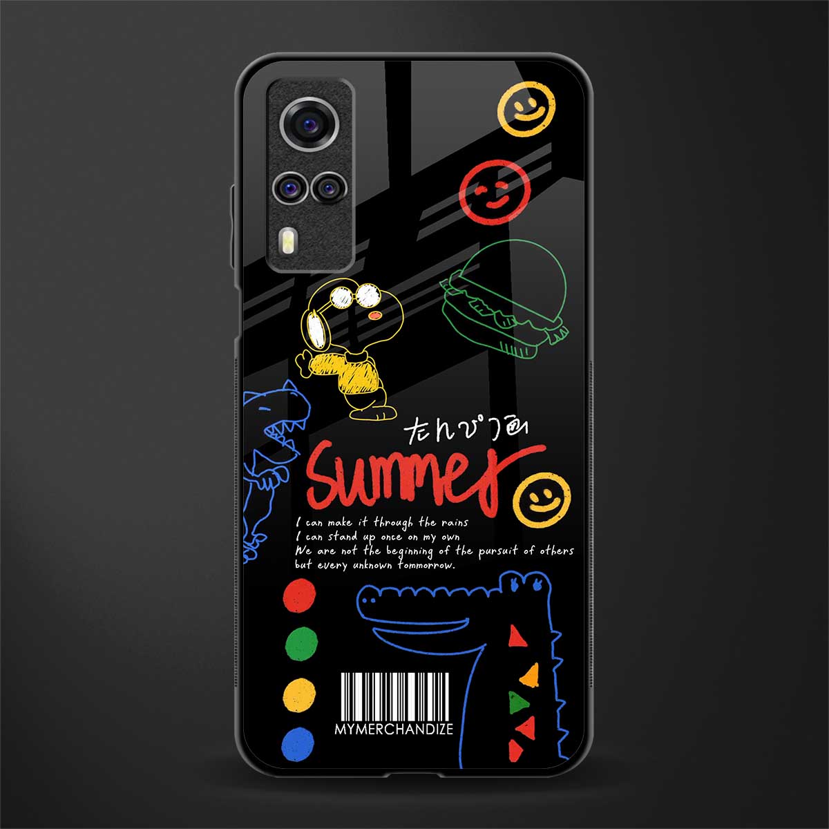 summer motivation glass case for vivo y51 image