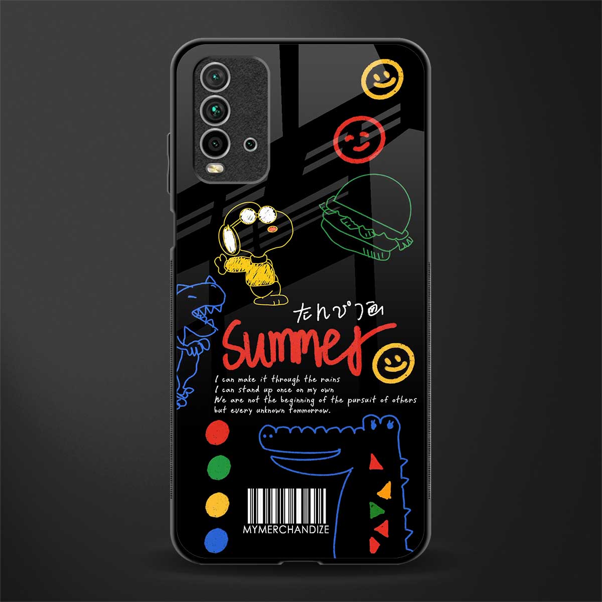 summer motivation glass case for redmi 9 power image