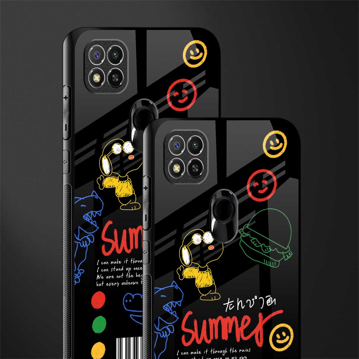 summer motivation glass case for redmi 9c image-2
