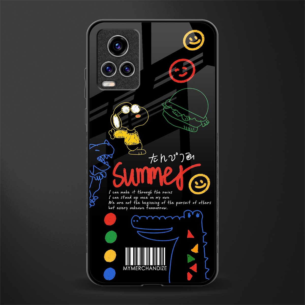 summer motivation glass case for vivo v20 pro image