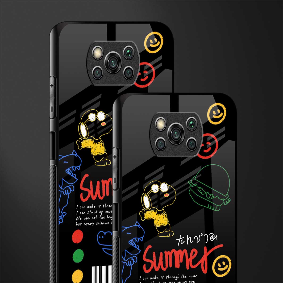 summer motivation glass case for poco x3 pro image-2