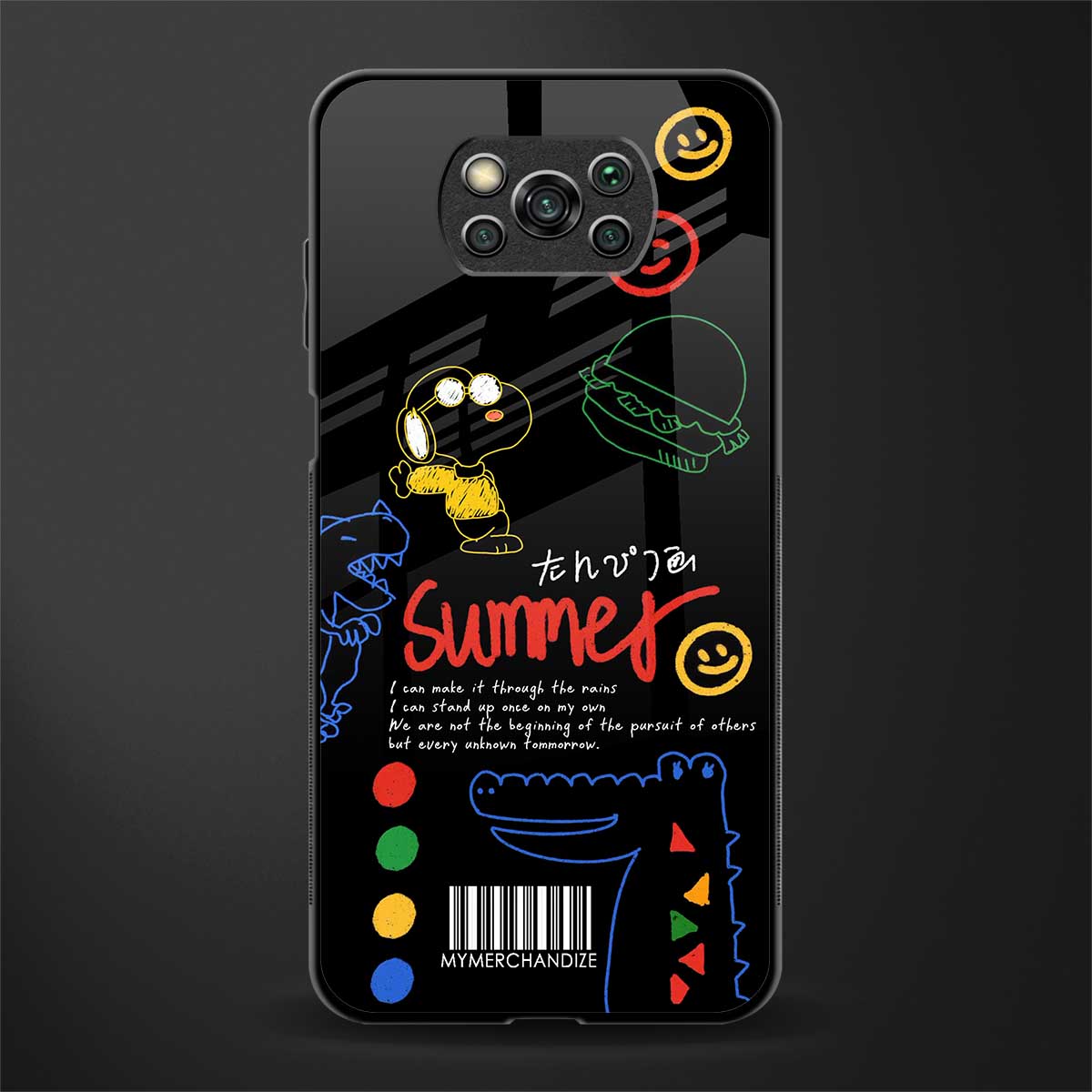 summer motivation glass case for poco x3 pro image