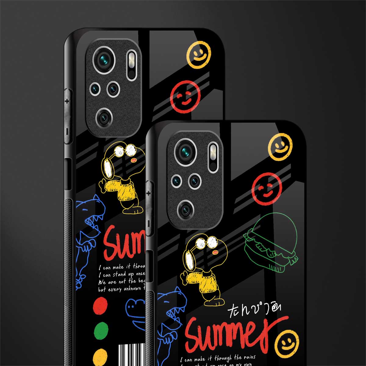 summer motivation glass case for redmi note 10s image-2