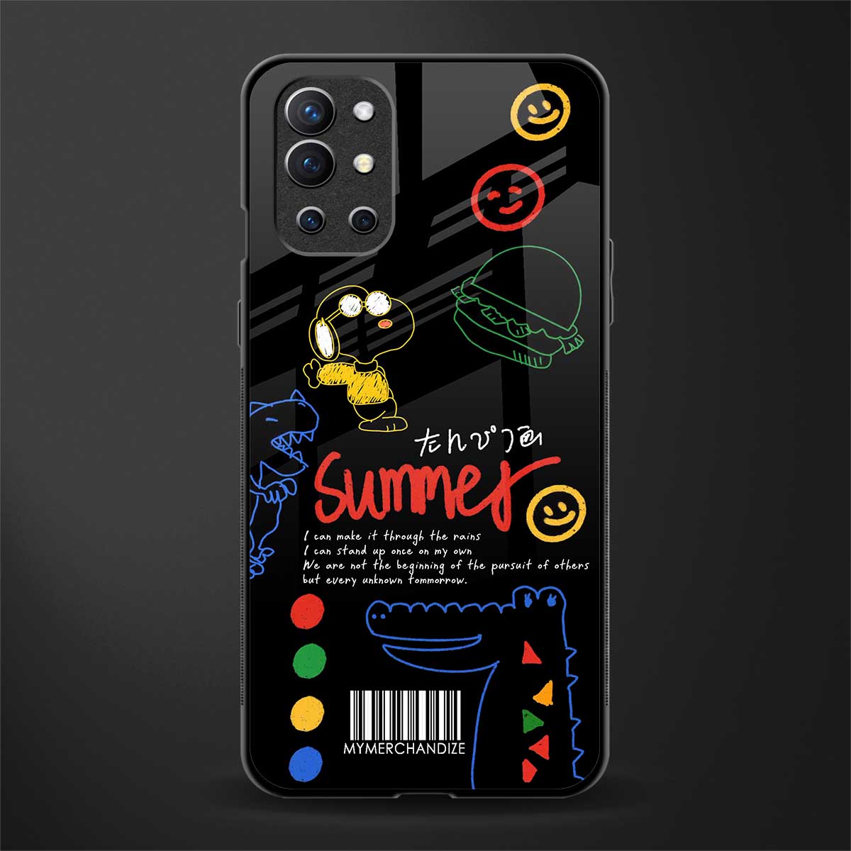 summer motivation glass case for oneplus 9r image