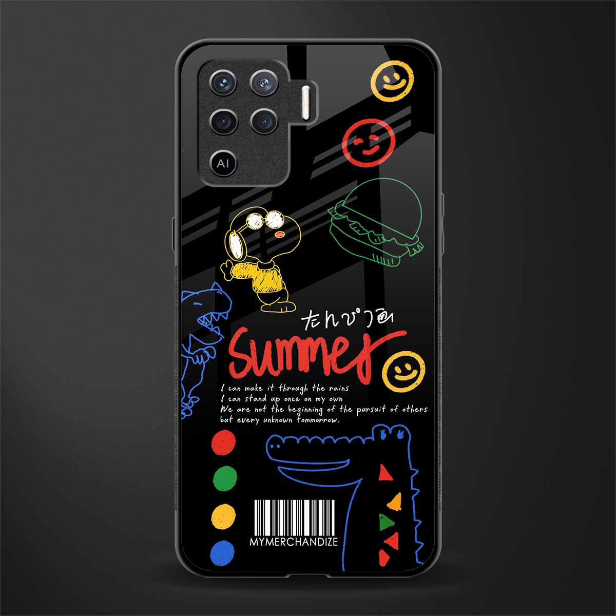 summer motivation glass case for oppo f19 pro image
