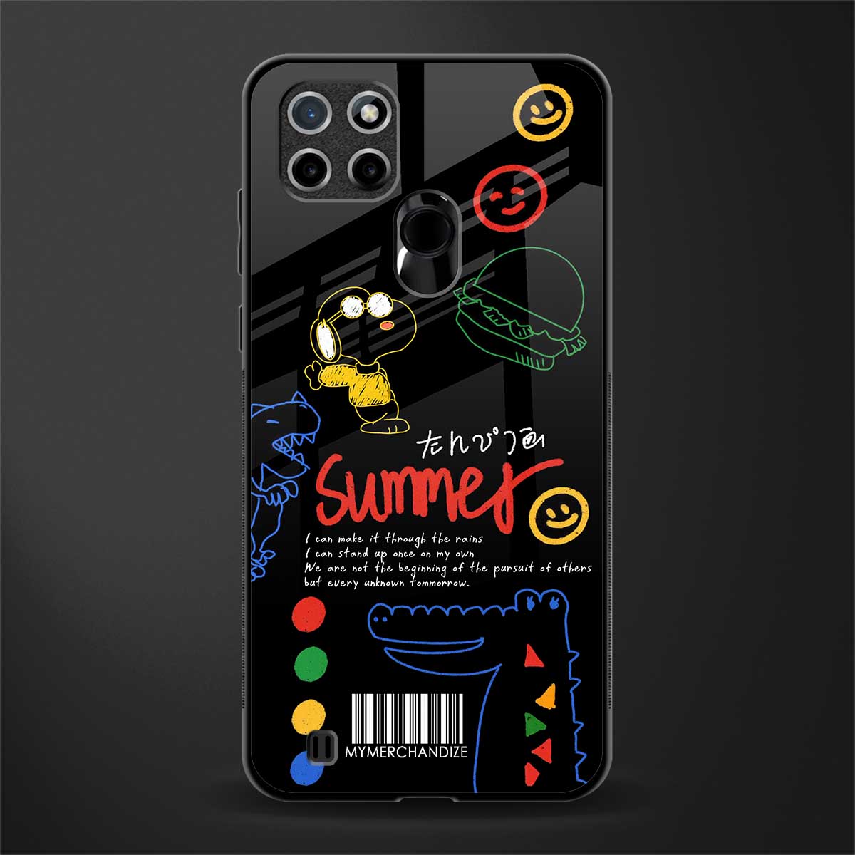 summer motivation glass case for realme c21 image