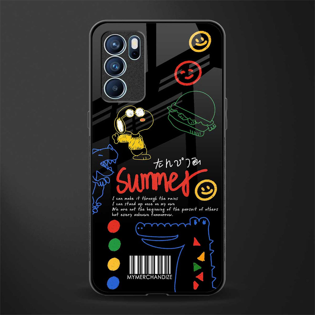 summer motivation glass case for oppo reno6 5g image