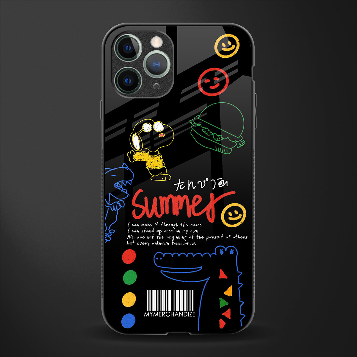 summer motivation glass case for iphone 11 pro image