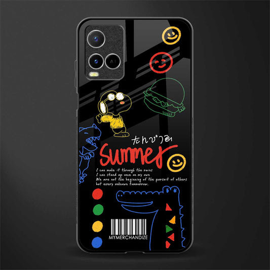 summer motivation glass case for vivo y33s vivo y33t image