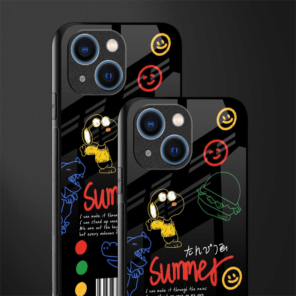 summer motivation glass case for iphone 13 mini image-2