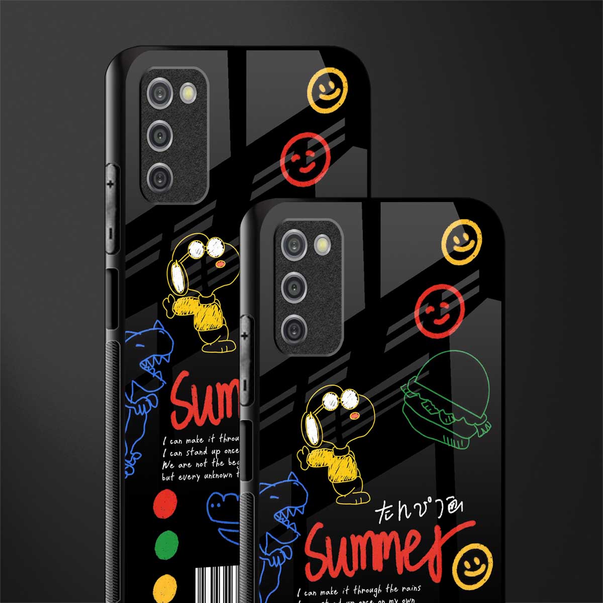 summer motivation glass case for samsung galaxy a03s image-2