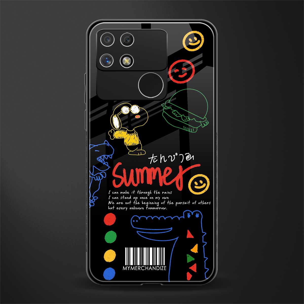 summer motivation back phone cover | glass case for realme narzo 50a