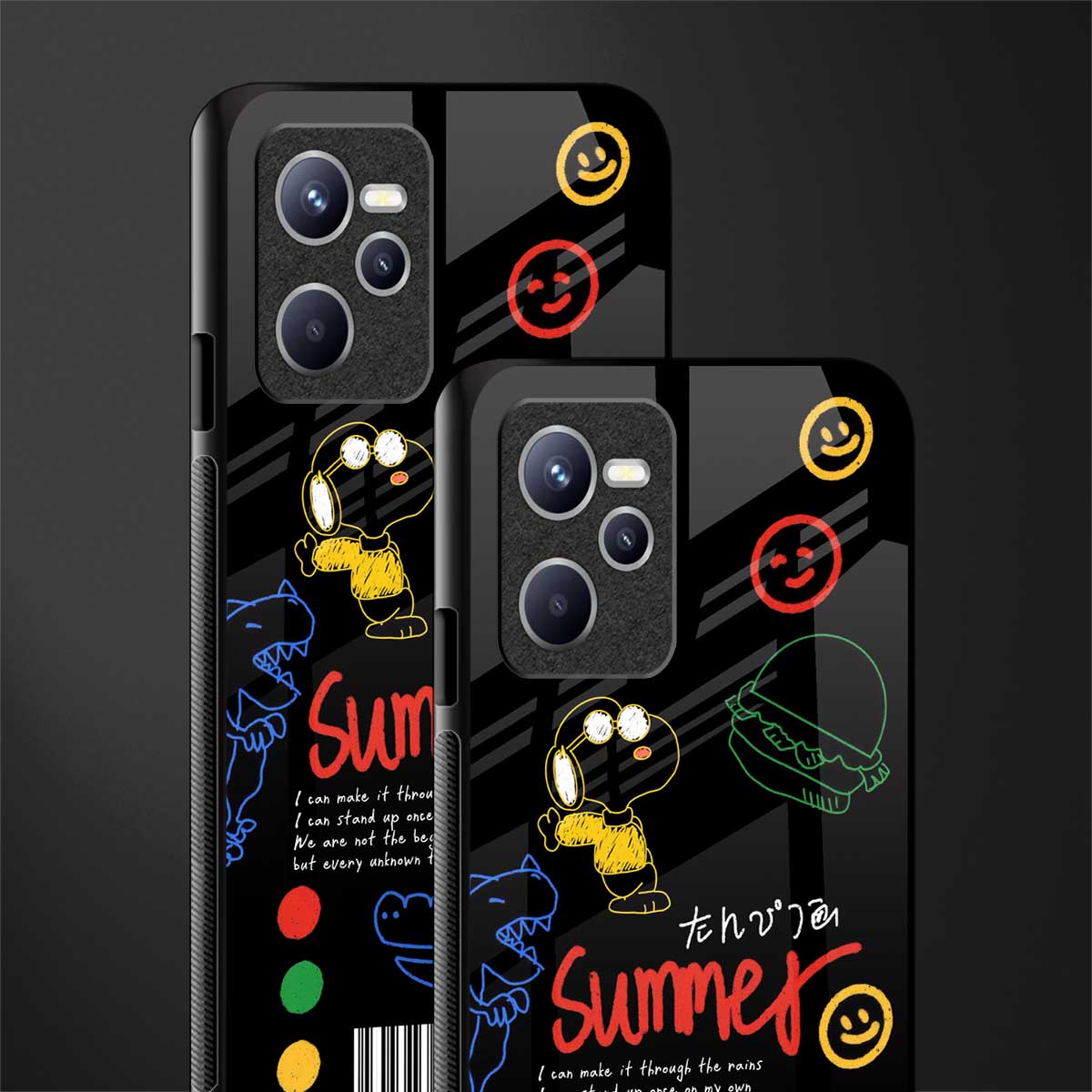 summer motivation glass case for realme c35 image-2