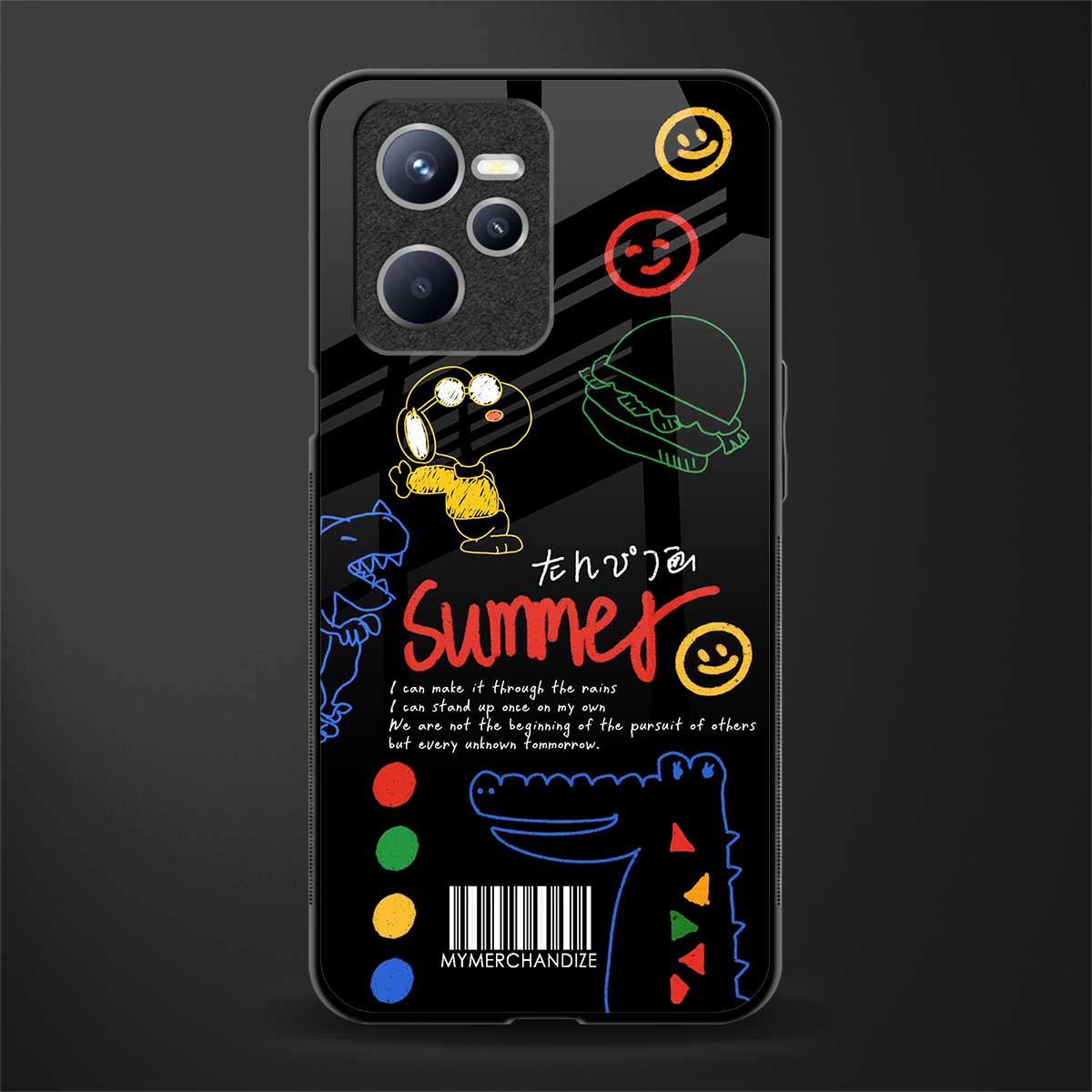 summer motivation glass case for realme c35 image