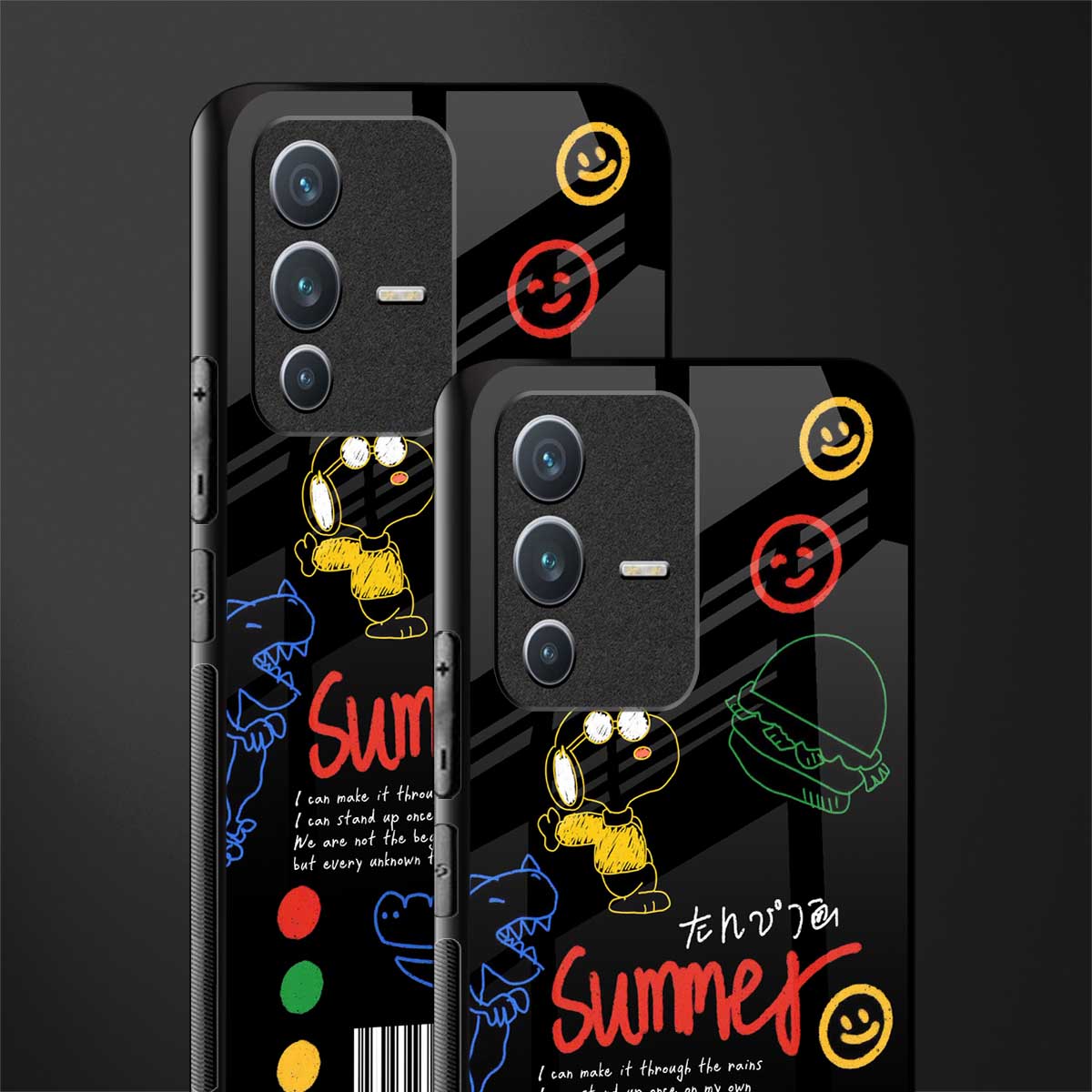 summer motivation glass case for vivo v23 5g image-2