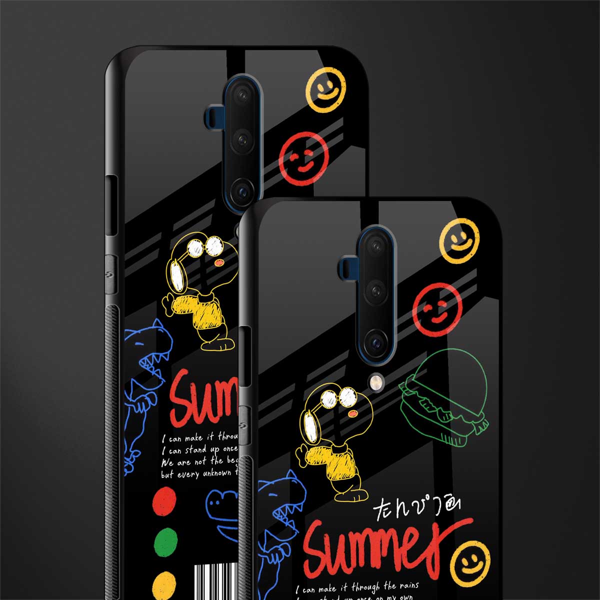 summer motivation glass case for oneplus 7t pro image-2