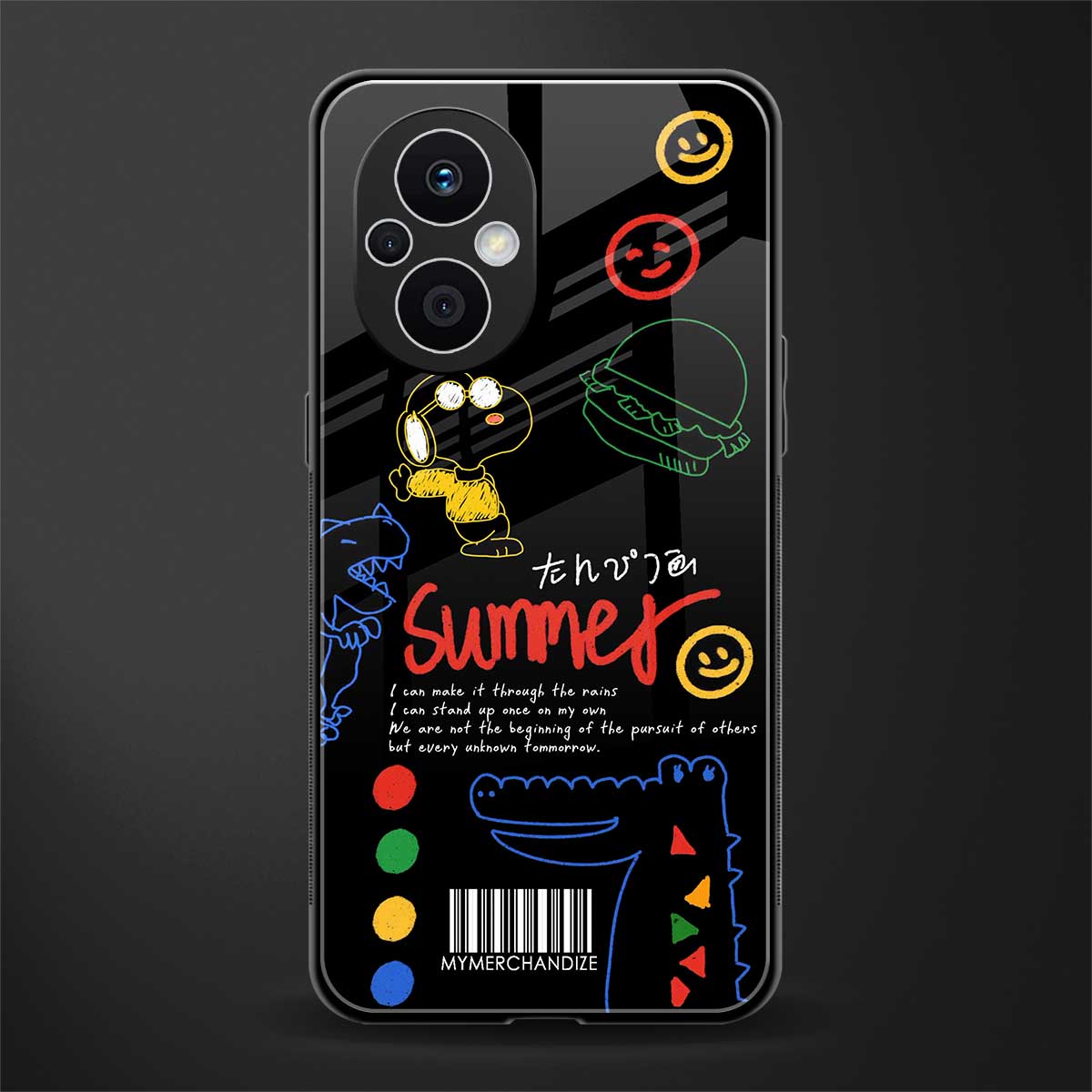 summer motivation back phone cover | glass case for oppo f21 pro 5g