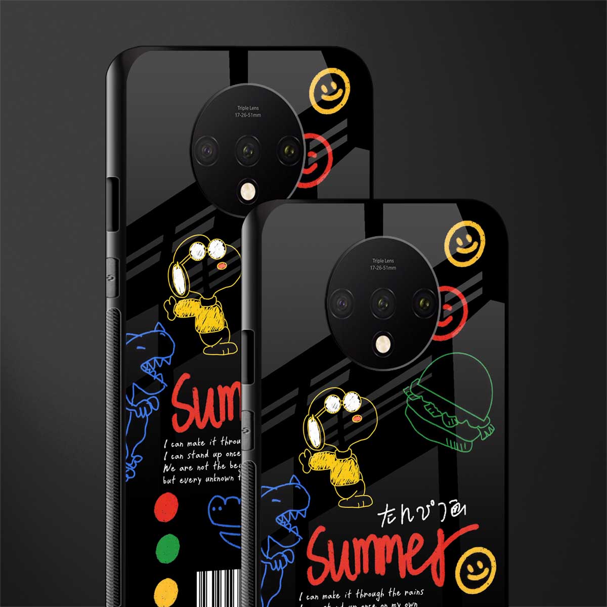 summer motivation glass case for oneplus 7t image-2