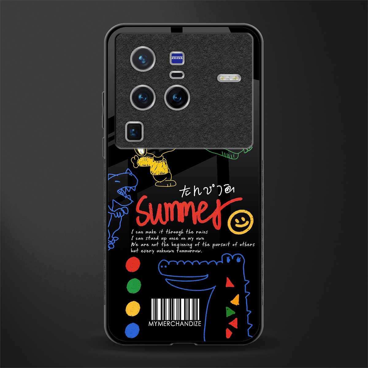 summer motivation glass case for vivo x80 pro 5g image