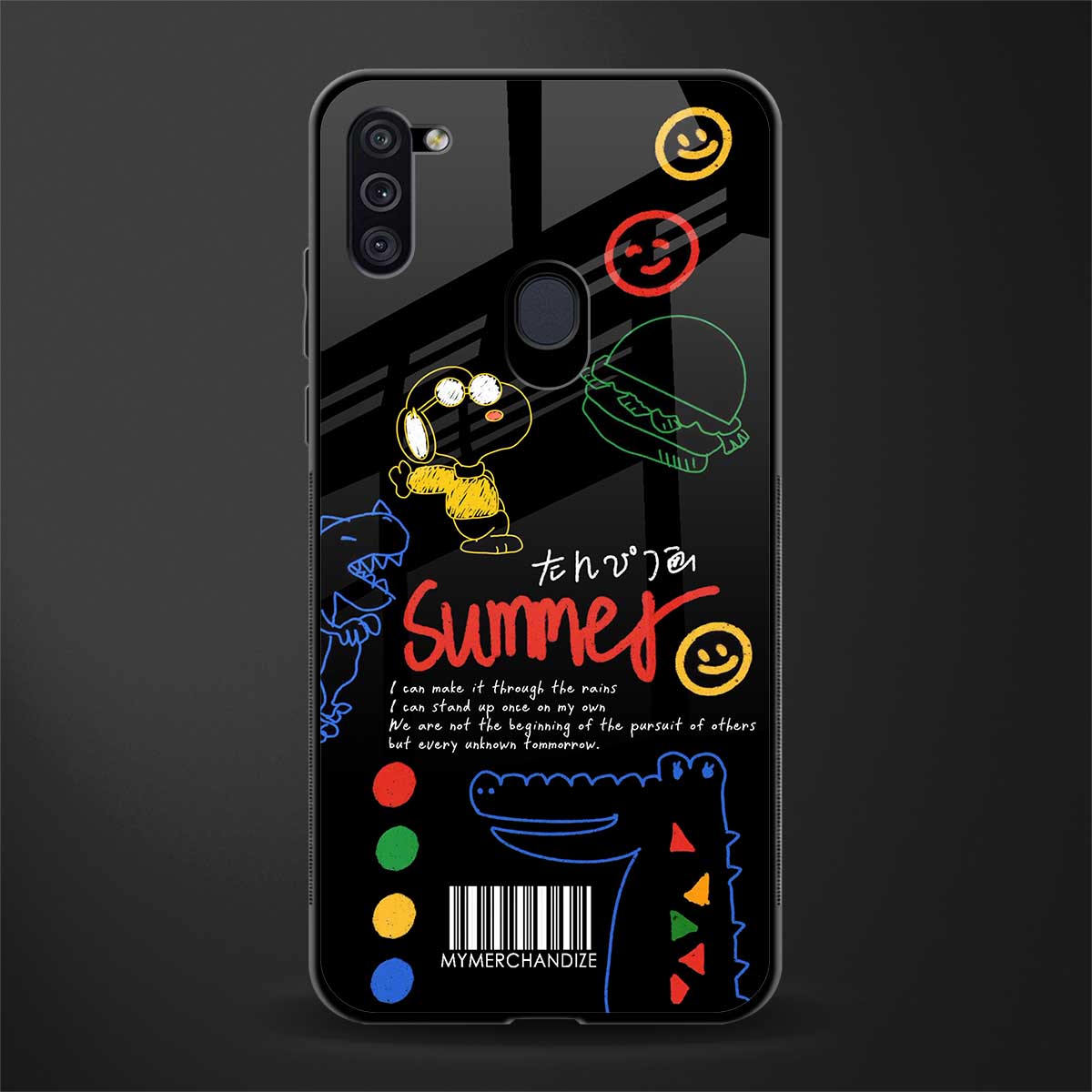 summer motivation glass case for samsung a11 image