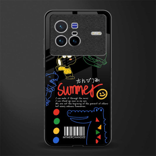 summer motivation glass case for vivo x80 image