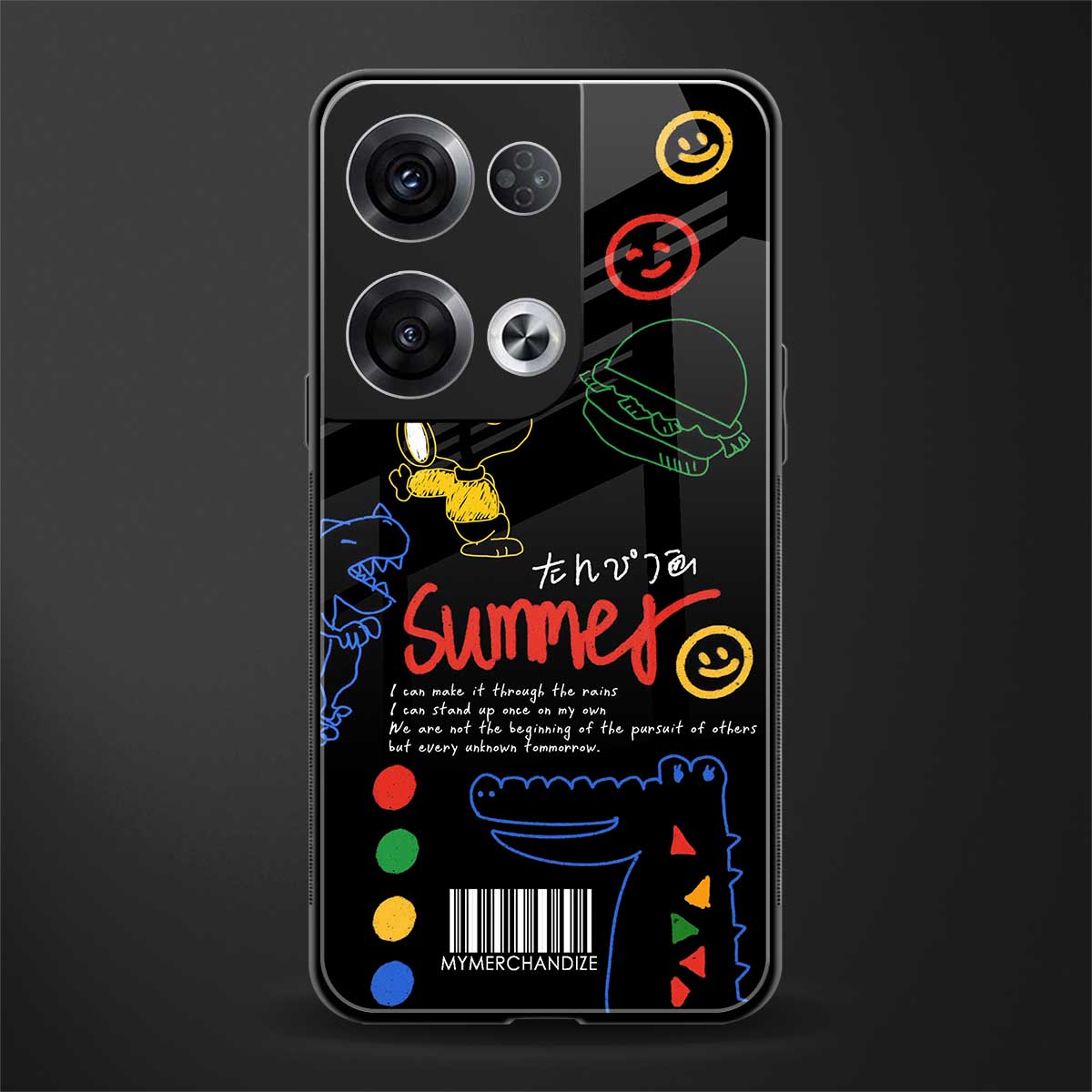 summer motivation back phone cover | glass case for oppo reno 8