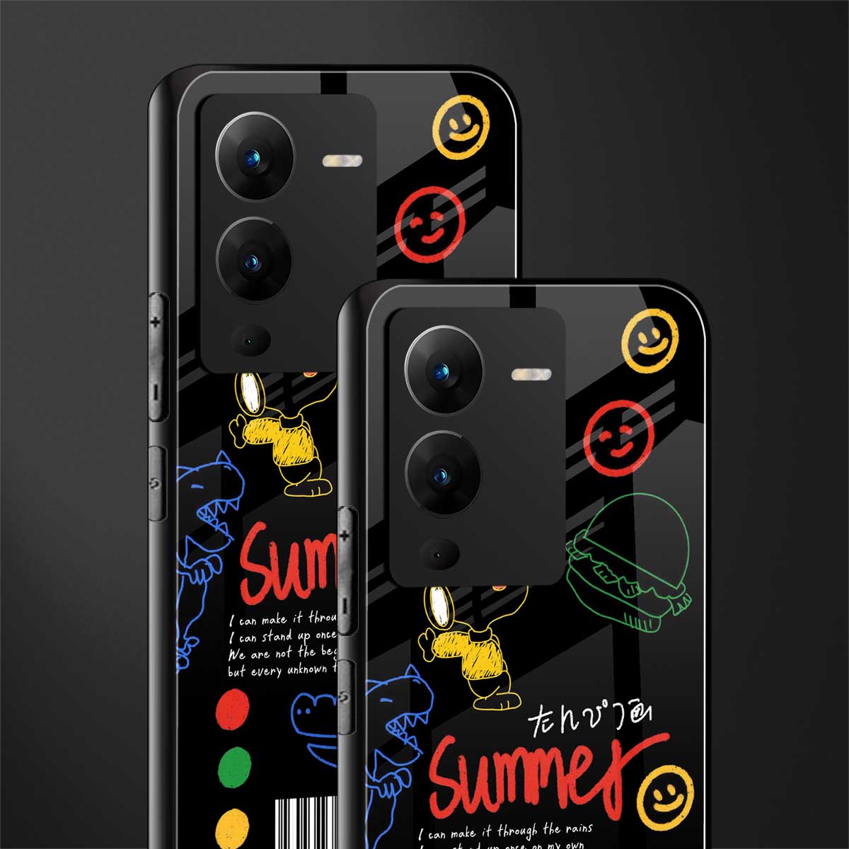 summer motivation back phone cover | glass case for vivo v25 pro 5g