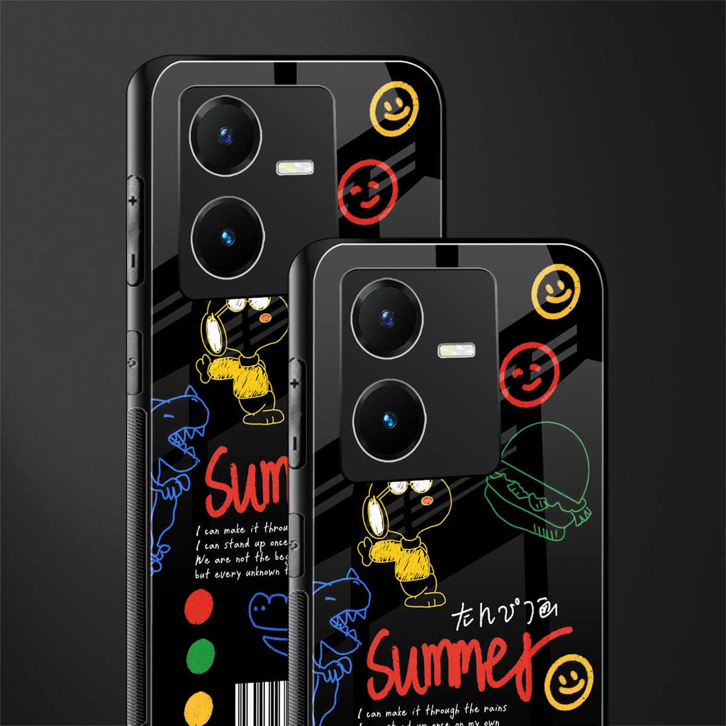 summer motivation back phone cover | glass case for vivo y22