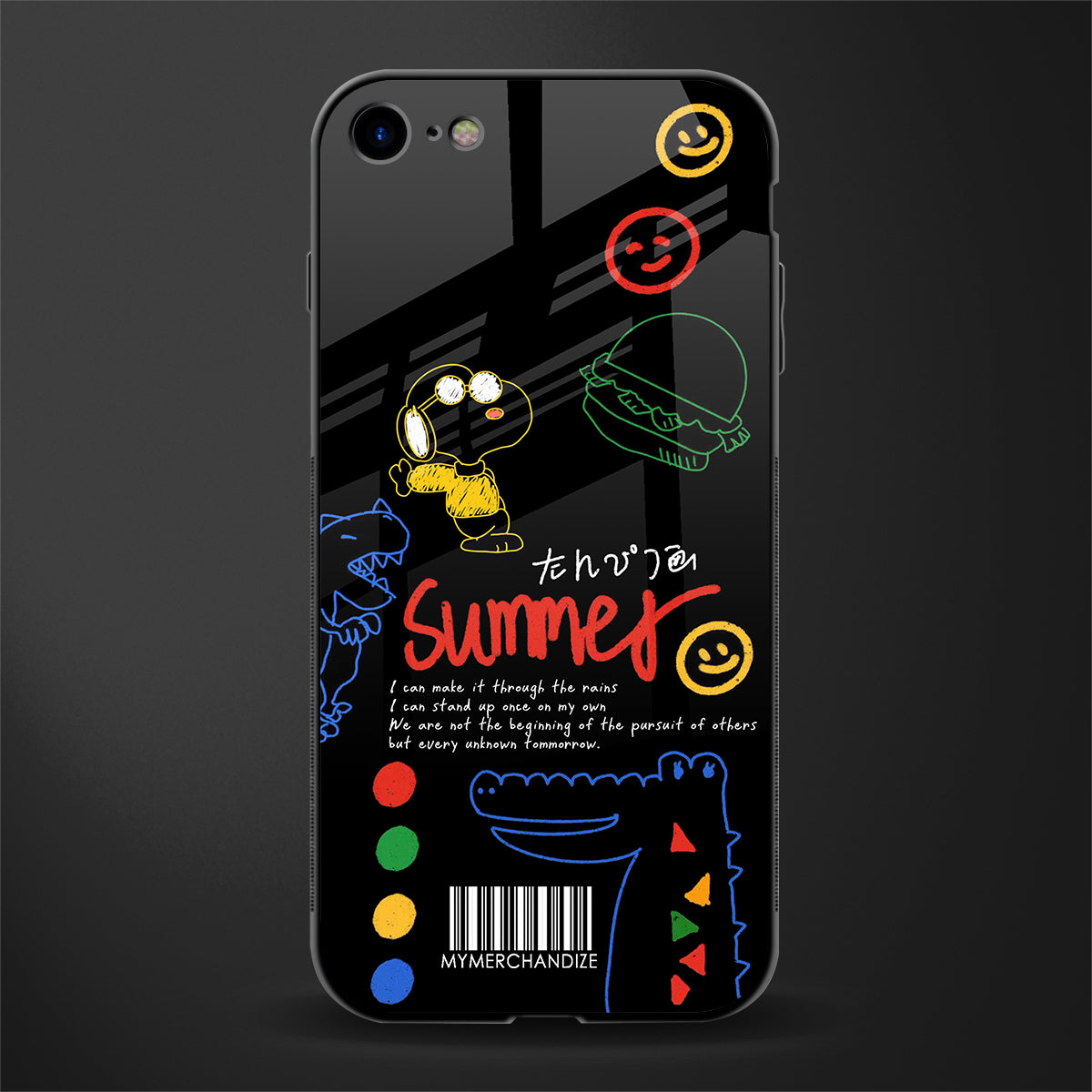 summer motivation glass case for iphone se 2020 image