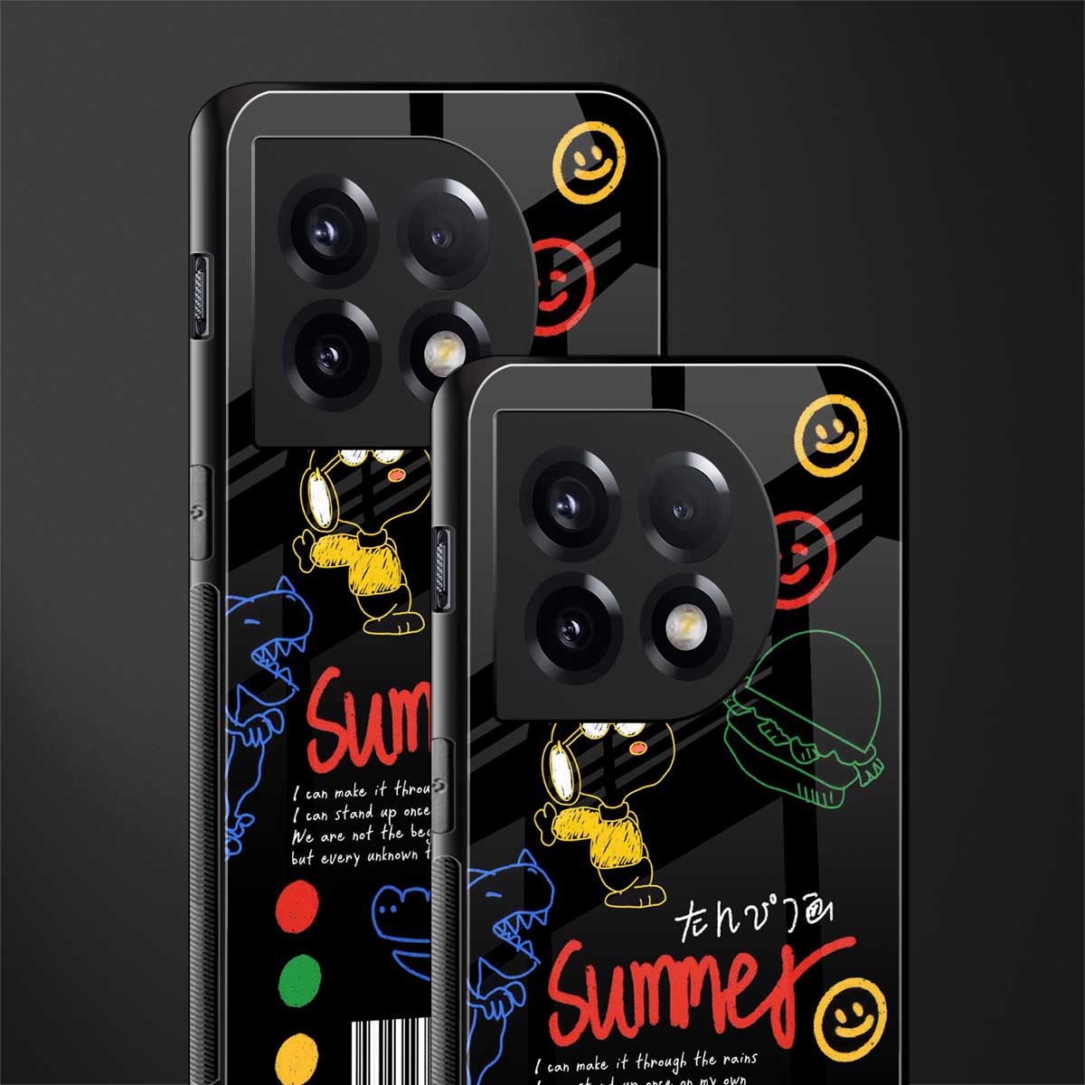 summer motivation back phone cover | glass case for oneplus 11