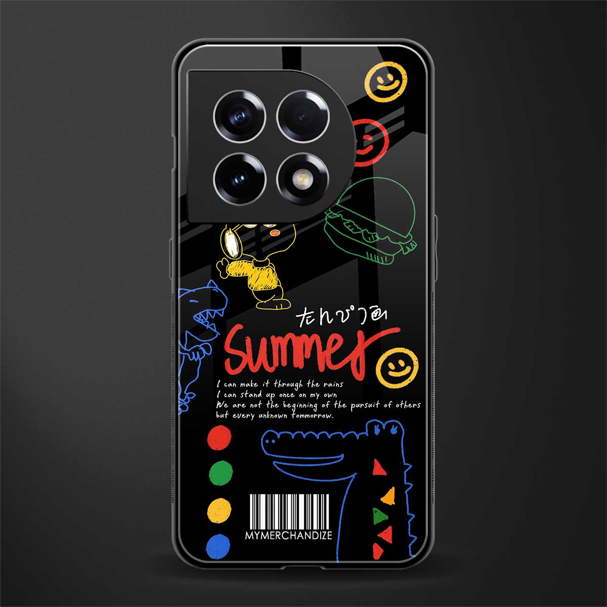 summer motivation back phone cover | glass case for oneplus 11