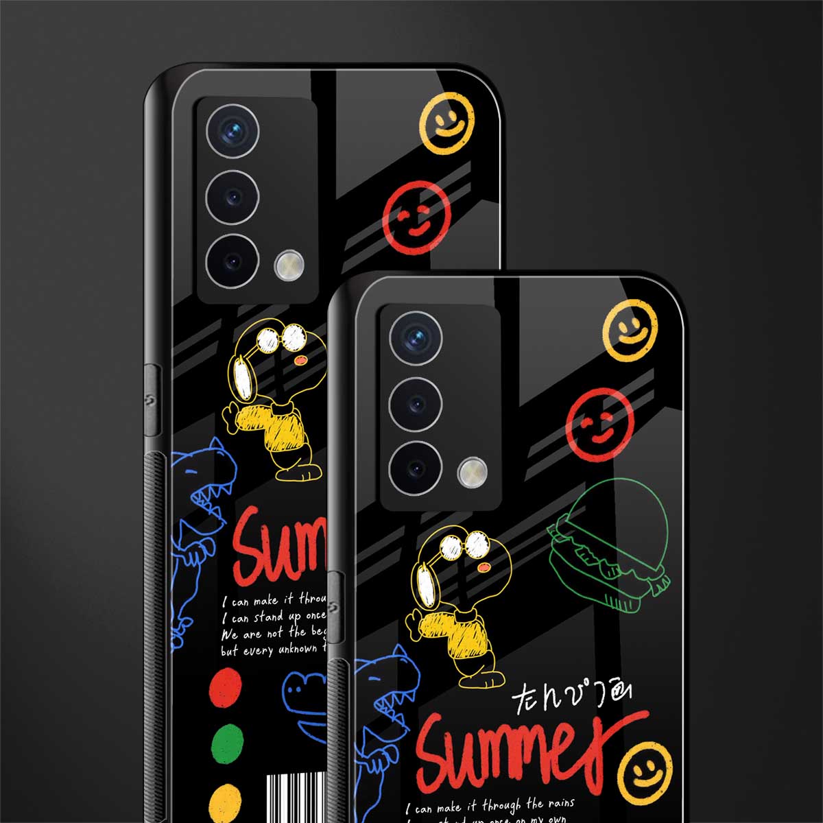 summer motivation back phone cover | glass case for oppo a74 4g