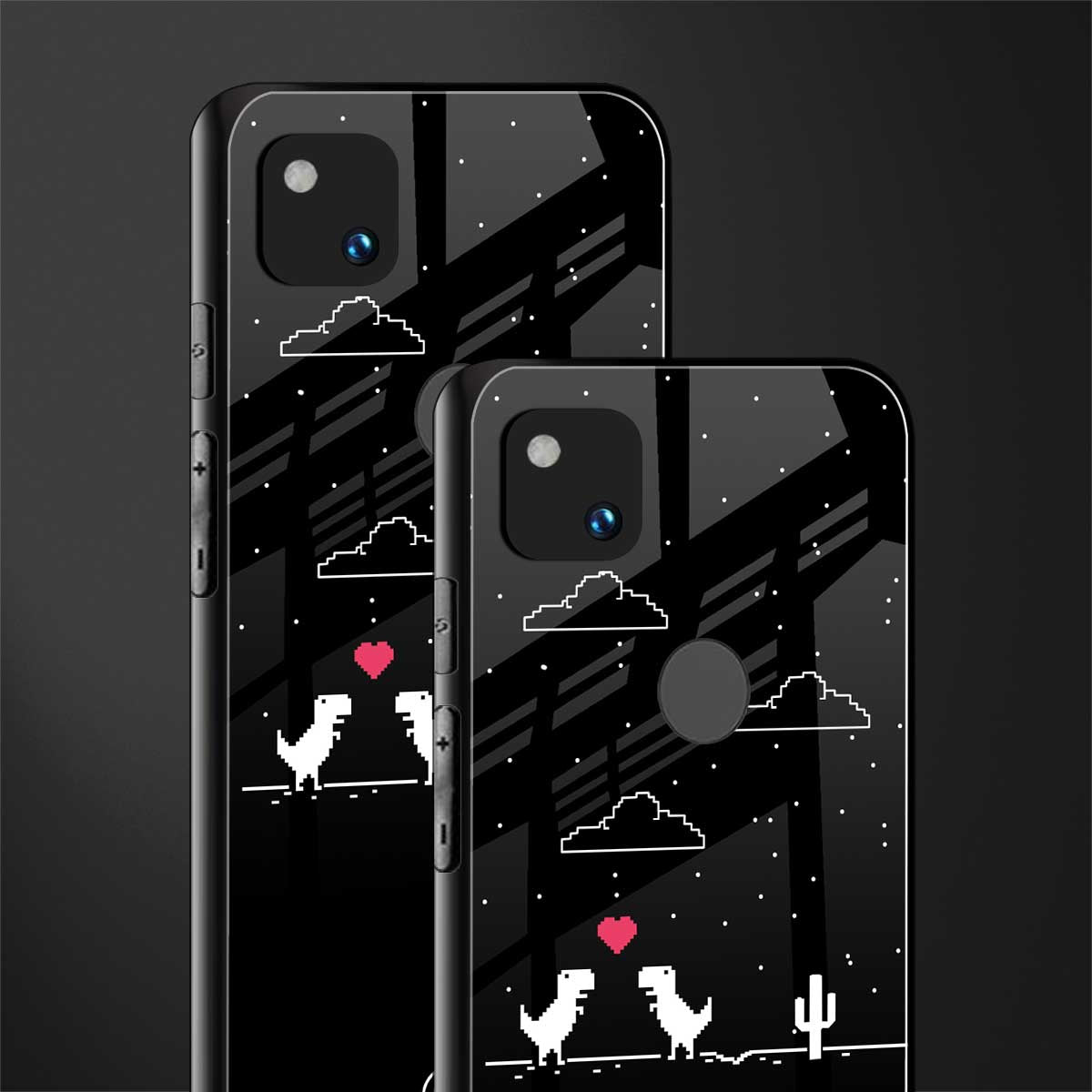 t-rex back phone cover | glass case for google pixel 4a 4g