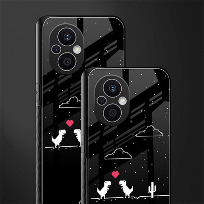 t-rex back phone cover | glass case for oppo f21 pro 5g