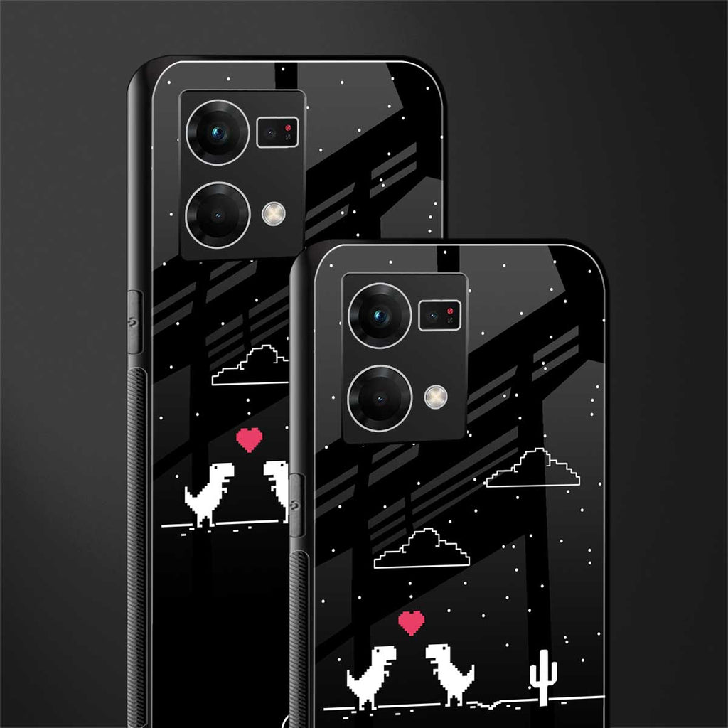 t-rex back phone cover | glass case for oppo f21 pro 4g