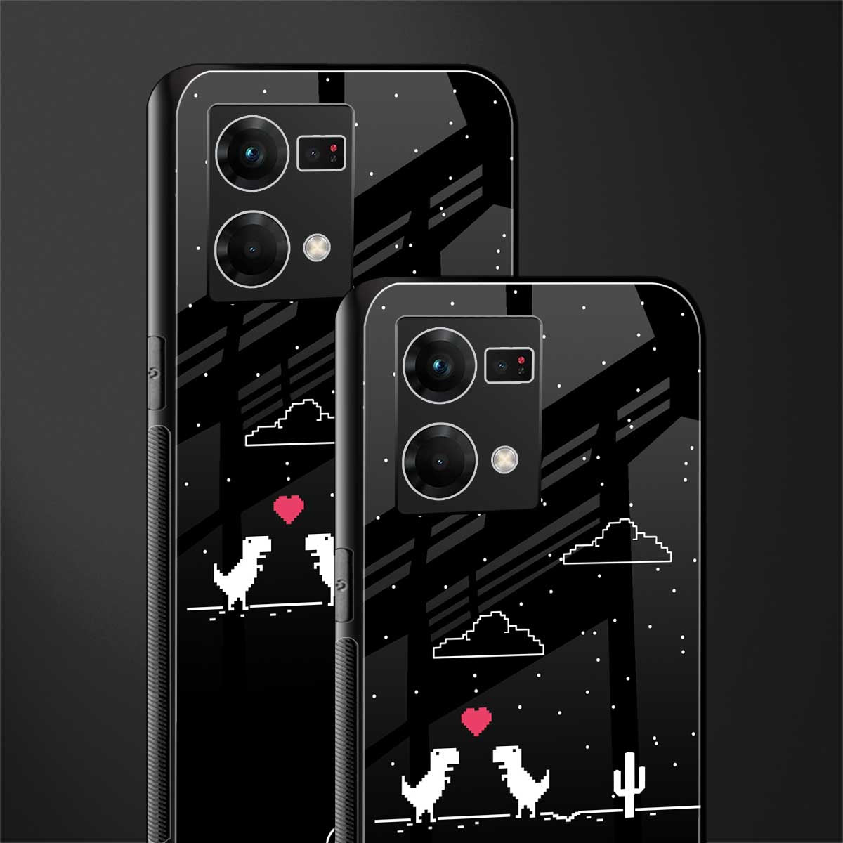 t-rex back phone cover | glass case for oppo f21 pro 4g