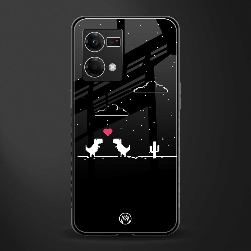 t-rex back phone cover | glass case for oppo f21 pro 4g