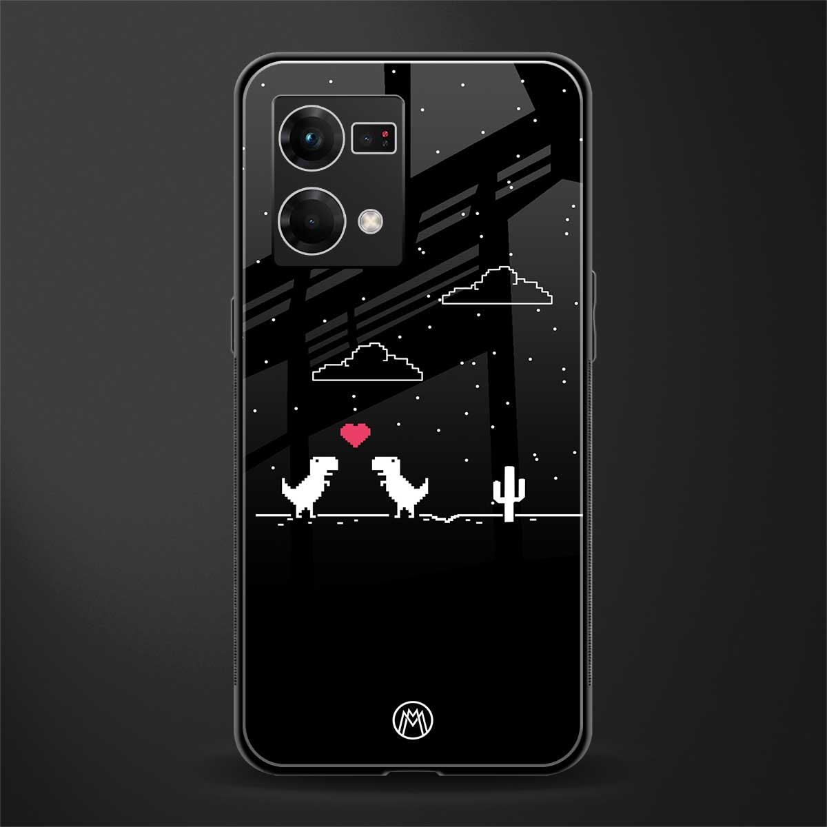 t-rex back phone cover | glass case for oppo f21 pro 4g