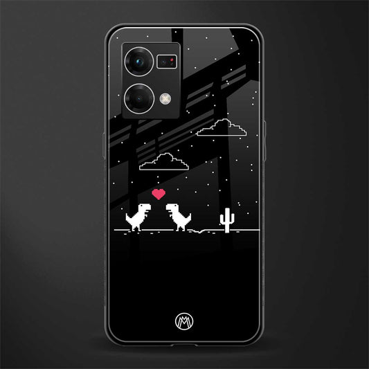 t-rex back phone cover | glass case for oppo f21 pro 4g