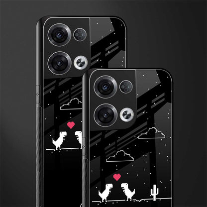 t-rex back phone cover | glass case for oppo reno 8