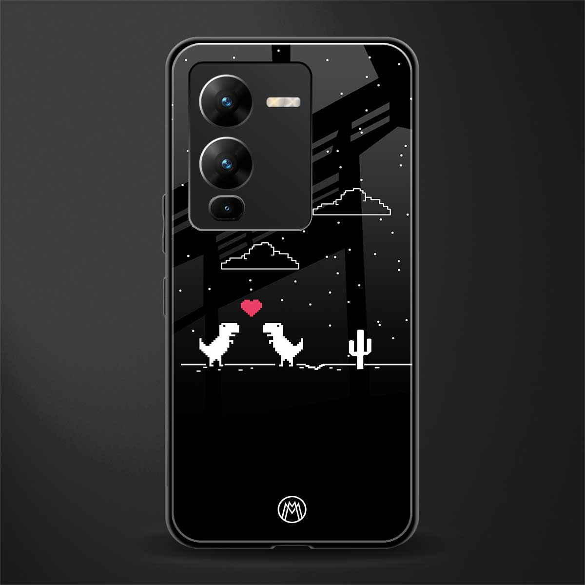 t-rex back phone cover | glass case for vivo v25 pro 5g