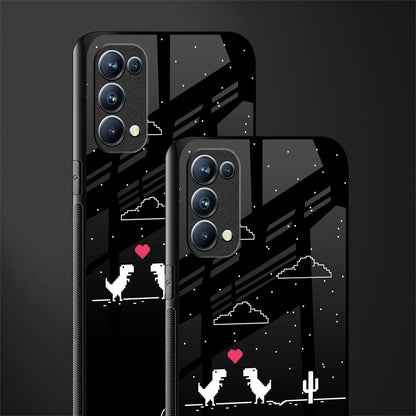 t-rex back phone cover | glass case for oppo reno 5