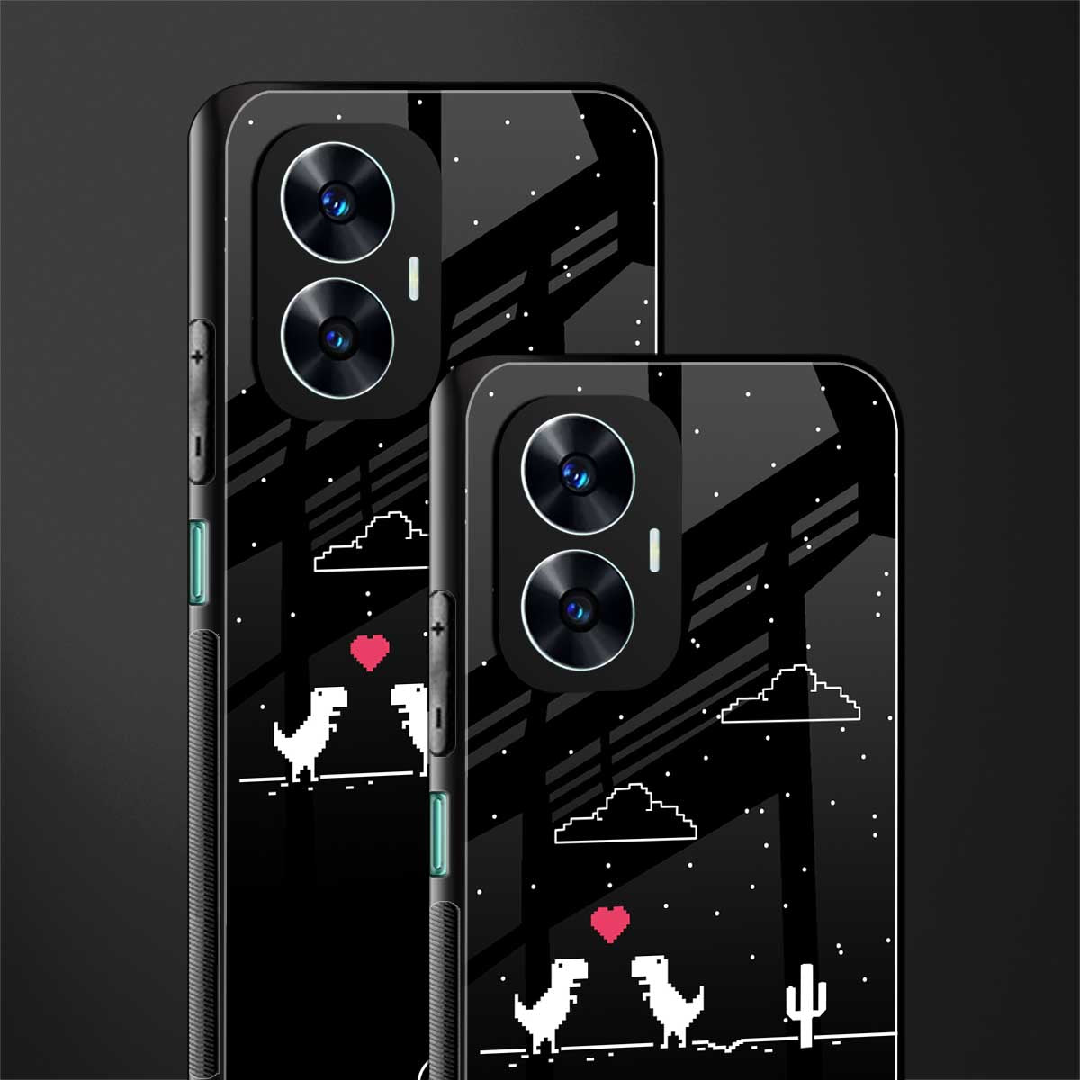 t-rex back phone cover | glass case for realme c55