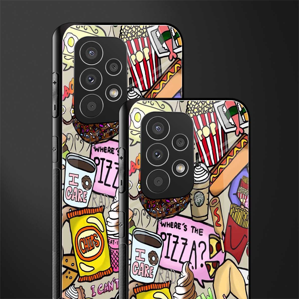 tasty food collage back phone cover | glass case for samsung galaxy a53 5g
