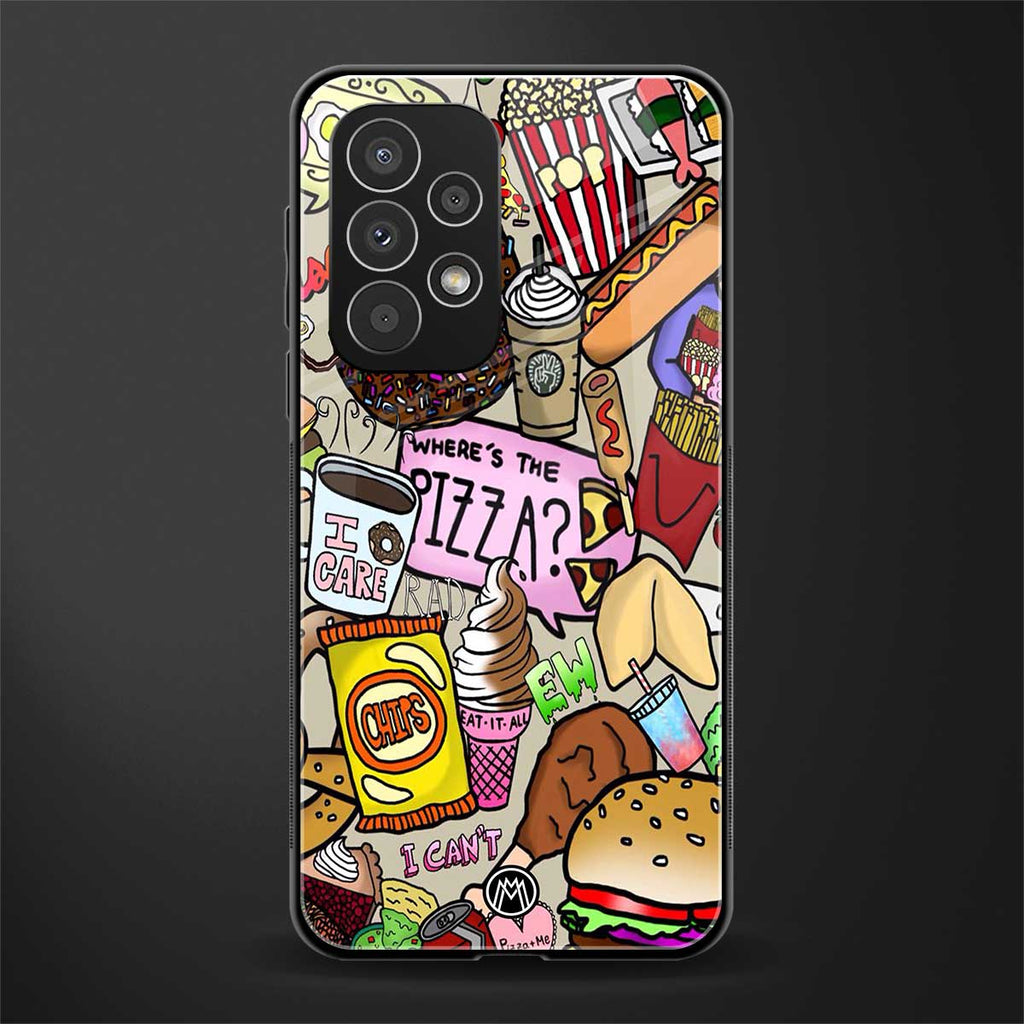 tasty food collage back phone cover | glass case for samsung galaxy a53 5g