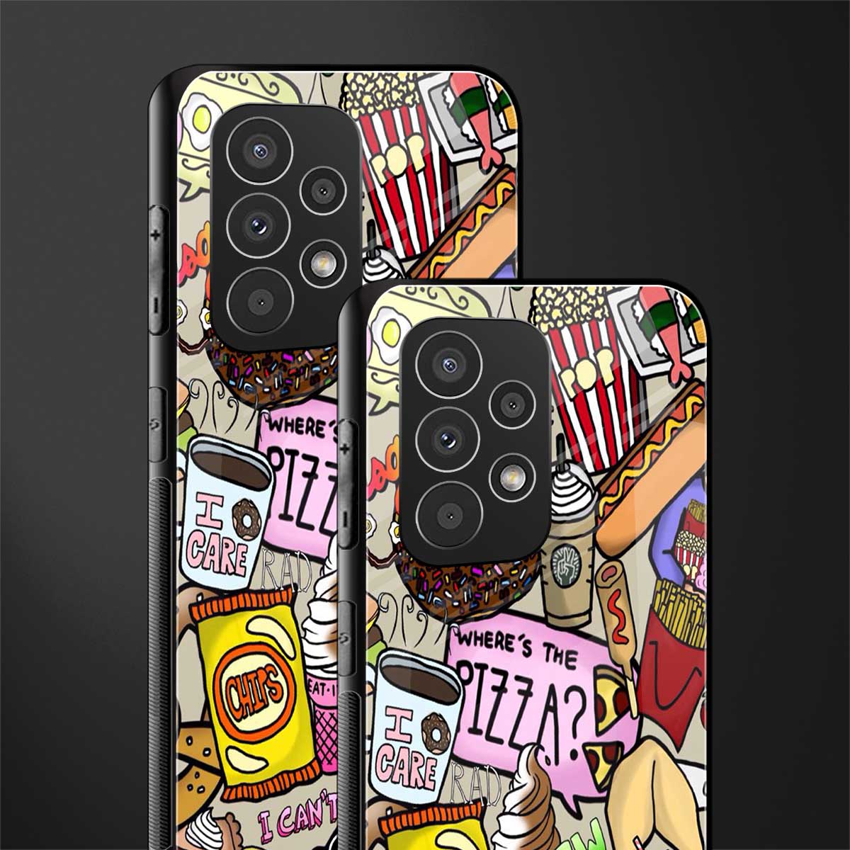 tasty food collage back phone cover | glass case for samsung galaxy a73 5g