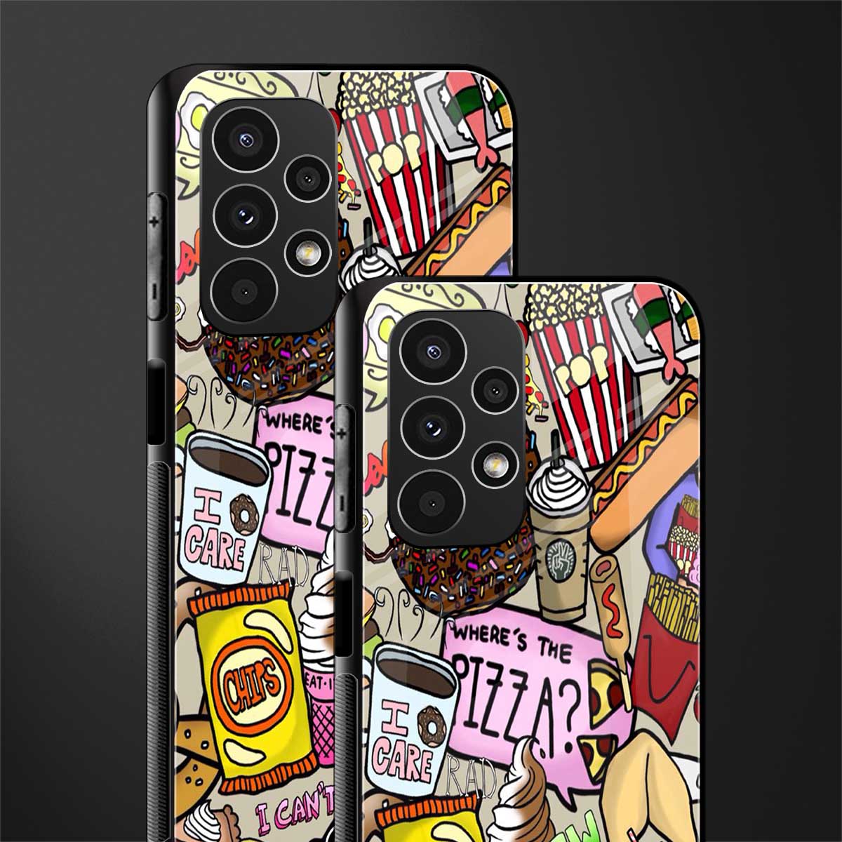 tasty food collage back phone cover | glass case for samsung galaxy a13 4g